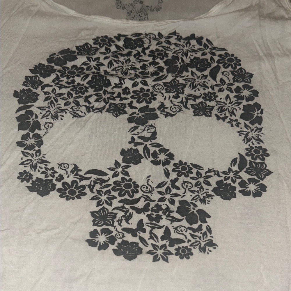 🩵3/$20🩵 Hi Low Skull Print Tank Top with mesh see through back - Picture 2 of 6